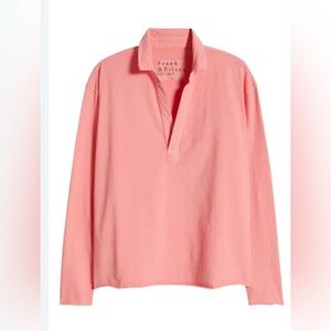 New Frank & Eileen Women's Patrick Popover Henley coral Sz L